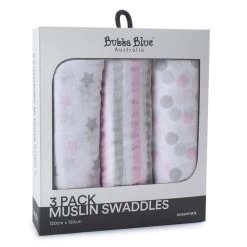 Bubba Blue Essentials Muslin 3pk -Baby Haven Shop 113041