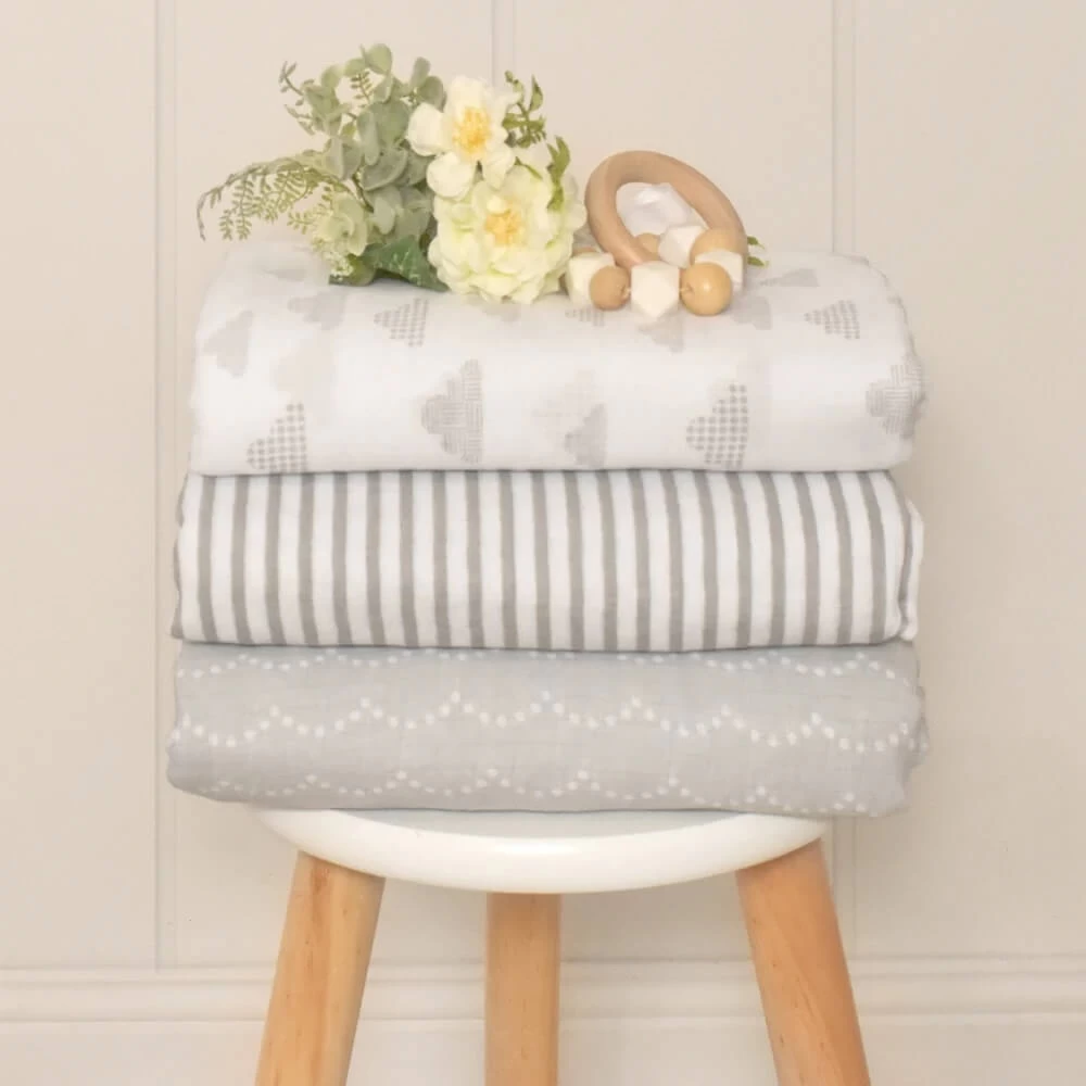 Living Textiles Muslin Wraps 3pk 3 Living Textiles Muslin Wraps 3pk - Image 3