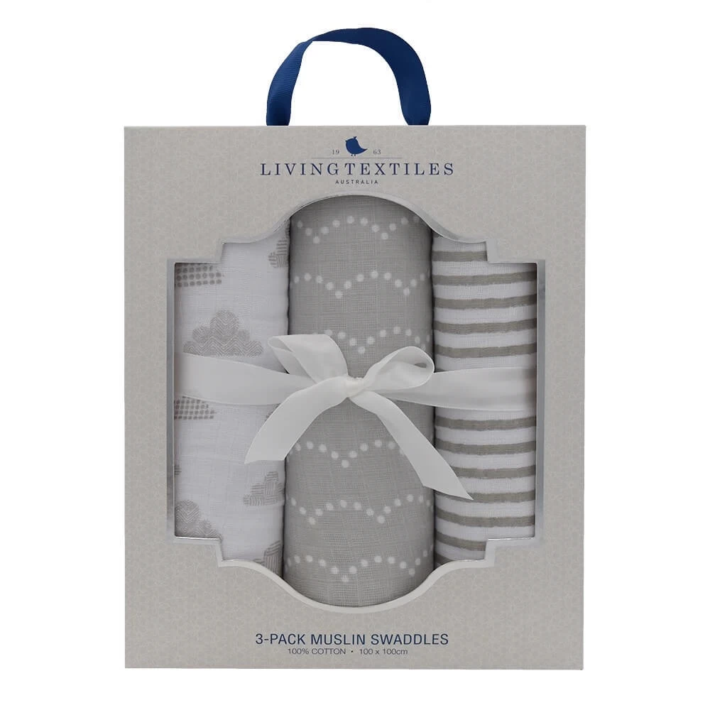 Living Textiles Muslin Wraps 3pk 4 Living Textiles Muslin Wraps 3pk - Image 4