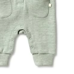 Wilson & Frenchy Organic Waffle Pocket Growsuit Sage -Baby Haven Shop 130058 5951510a 6ab0 405e 8975 5014ef701f29