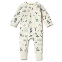 Wilson & Frenchy Organic Zipsuit With Feet The Woods