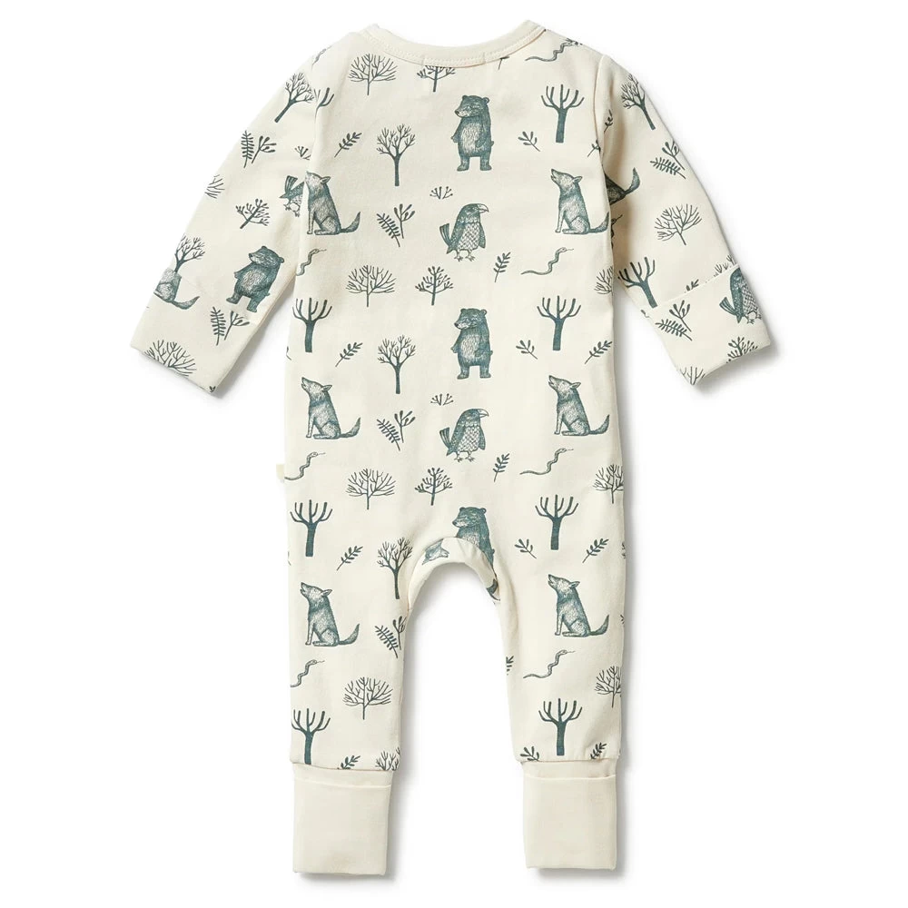 Wilson & Frenchy Organic Zipsuit With Feet The Woods 2 Wilson & Frenchy Organic Zipsuit With Feet The Woods - Image 2