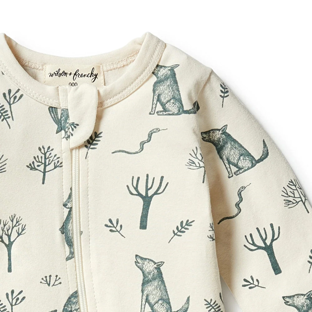 Wilson & Frenchy Organic Zipsuit With Feet The Woods 3 Wilson & Frenchy Organic Zipsuit With Feet The Woods - Image 3