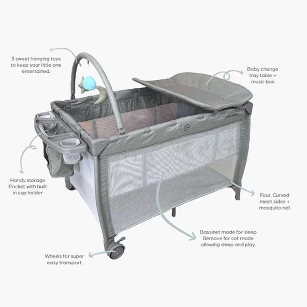 Baby Studio 8 In 1 Portacot Grey 2 Baby Studio 8 In 1 Portacot Grey - Image 2