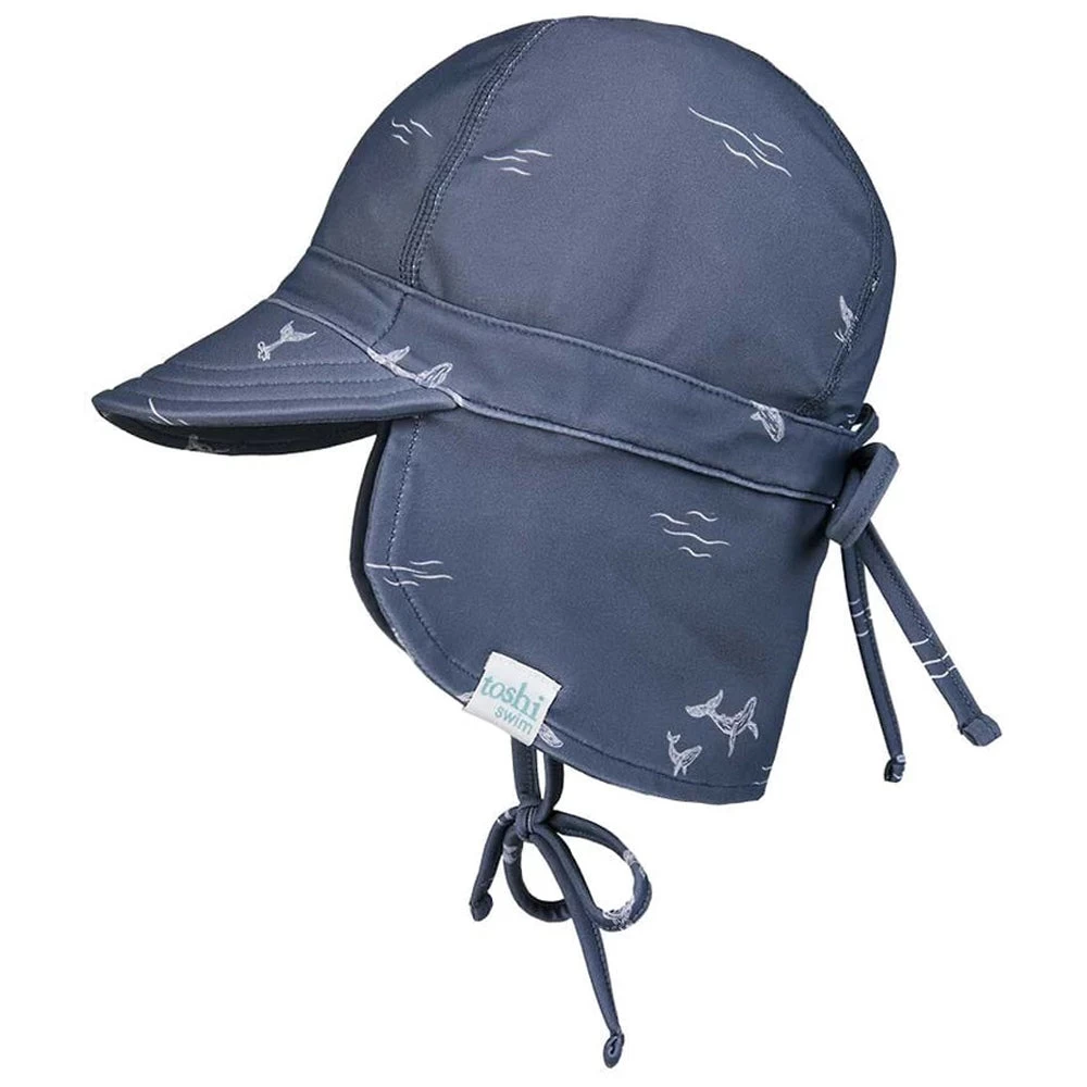 Toshi Swim Baby Flap Cap Classic Whales 2 Toshi Swim Baby Flap Cap Classic Whales - Image 2